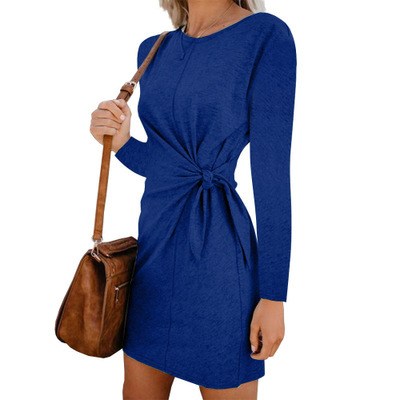 (image for) Knit Long-Sleeve Tie-Waist Dress