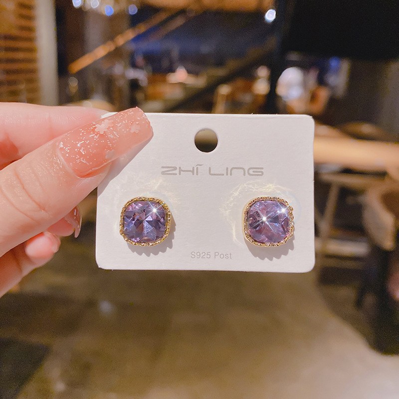Pendientes de zirconia corte cojín con baño oro rosa (imagen de) Pendientes de zirconia corte cojín con baño oro rosa