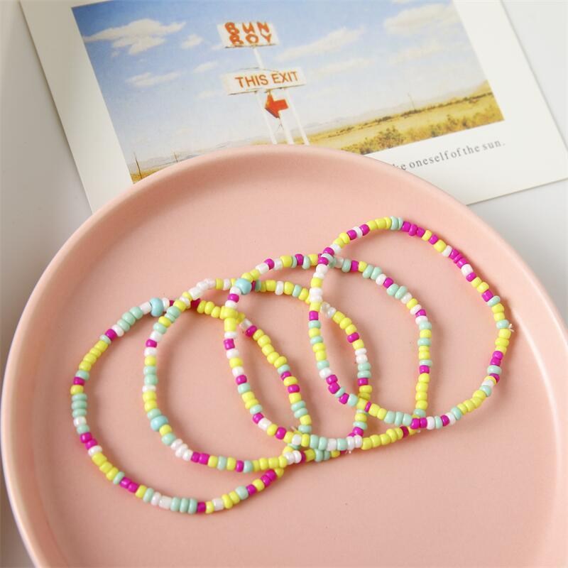 (imagen de) Pulsera elástica de perlitas multicolor