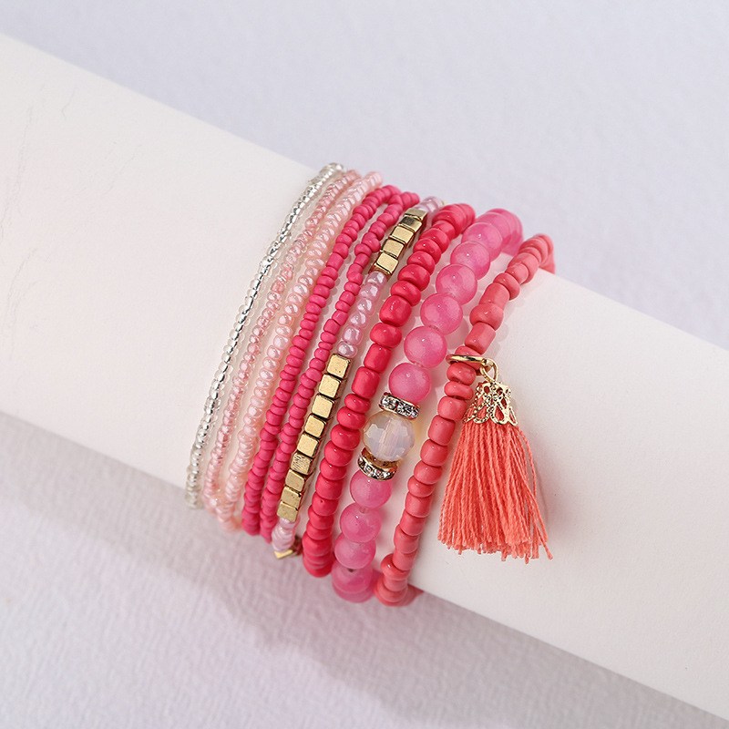 (image for) Multicolor beaded bracelet with tassel
