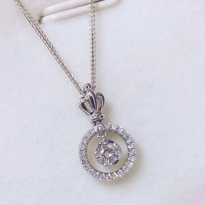 (image for) Crown-Bail Pendant Necklace with Floating Center Stone