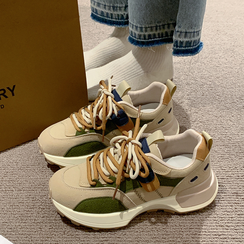 (image for) Chunky panelled sneakers with platform sole