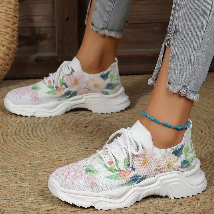 (image for) Floral Knit Sock Sneaker with Chunky Sole