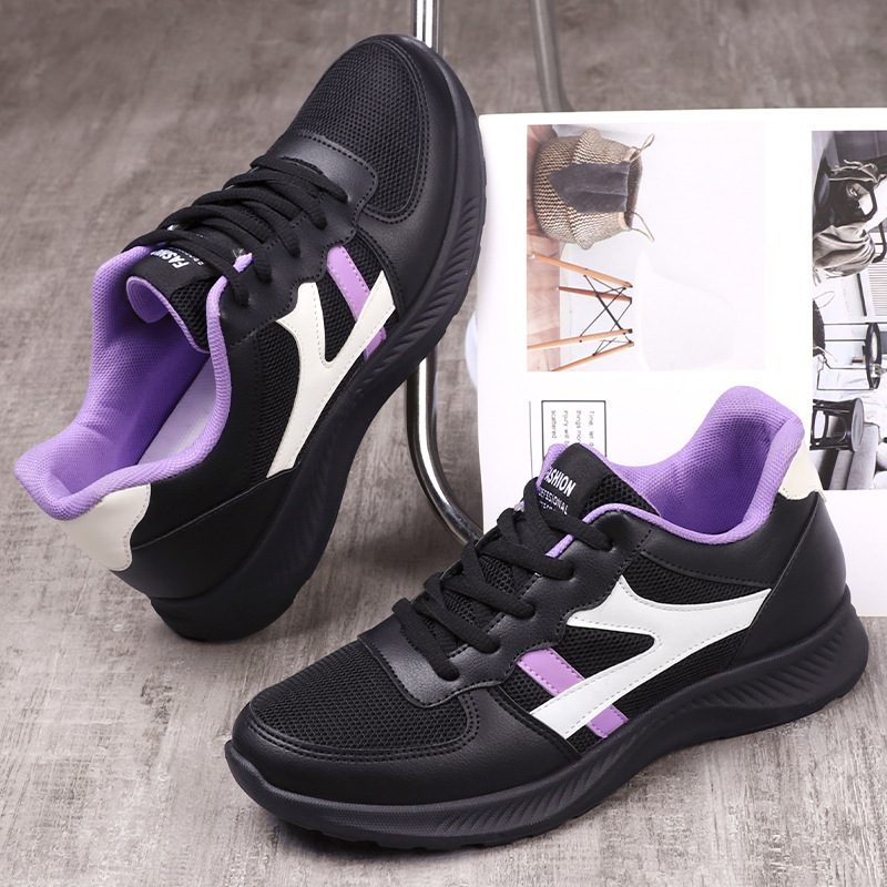 (imagen de) Zapatilla deportiva baja con paneles de malla y detalle lateral contrastado