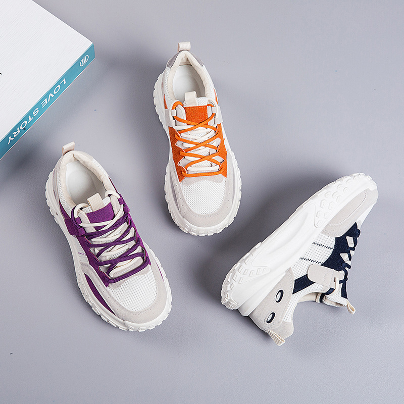 (image for) Chunky platform sneaker with mesh and suede details