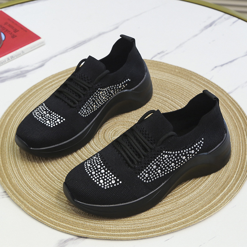 Zapatilla slip-on plataforma con pedrería (imagen de) Zapatilla slip-on plataforma con pedrería