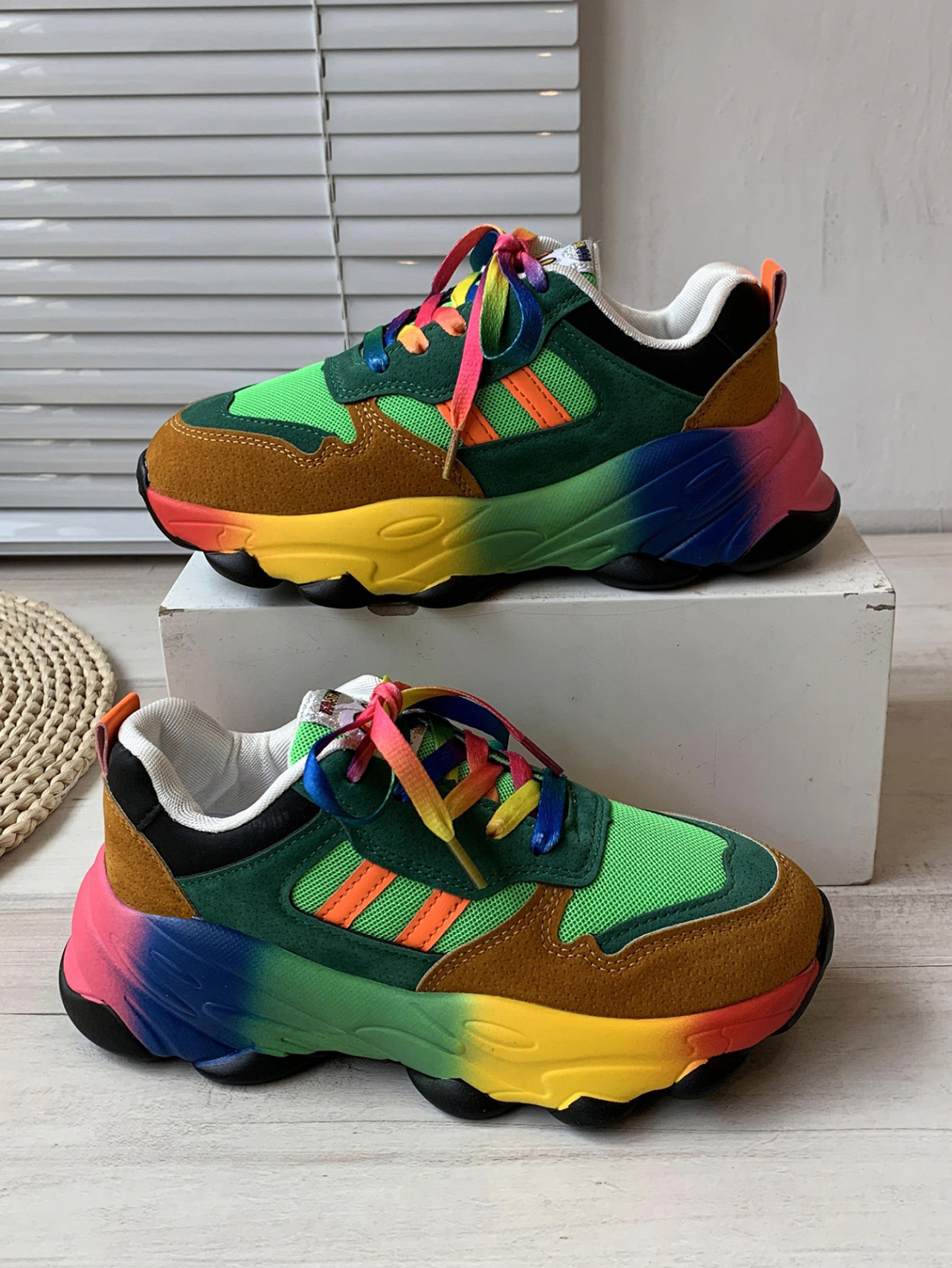 (image for) Multicolor Chunky Sneaker with Gradient Sole