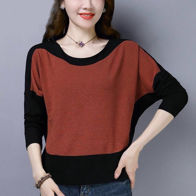 (imagen de) BLUSA DE MANGA LARGA CORTE RECTO CON BLOQUES DE COLOR