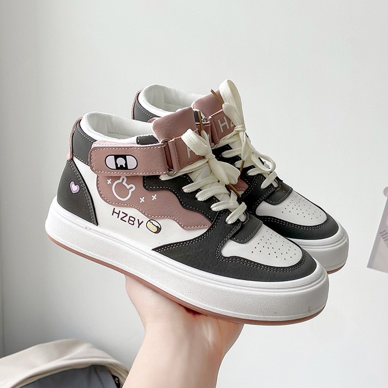 (image for) High-top sneaker with strap and chunky platform sole