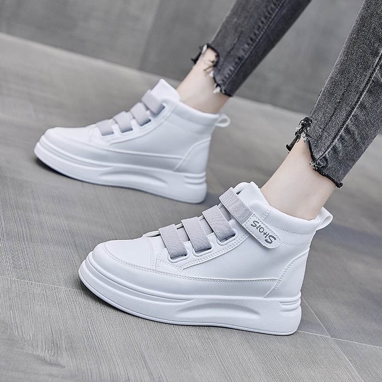 (image for) High-top sneaker with wide velcro straps and platform sole