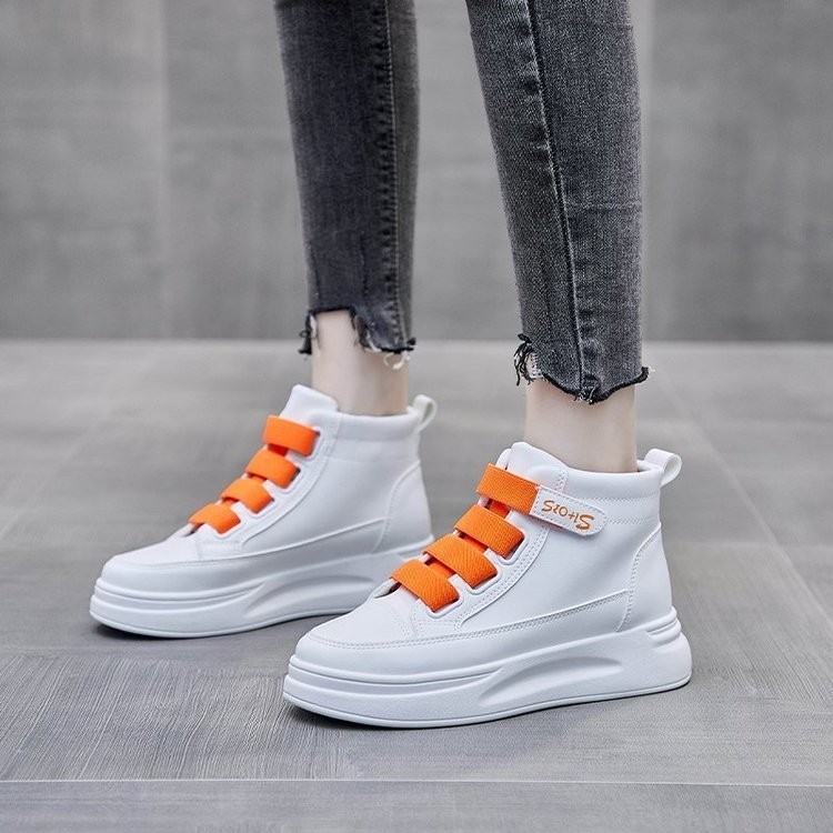 (image for) High-top sneaker with wide velcro straps and platform sole