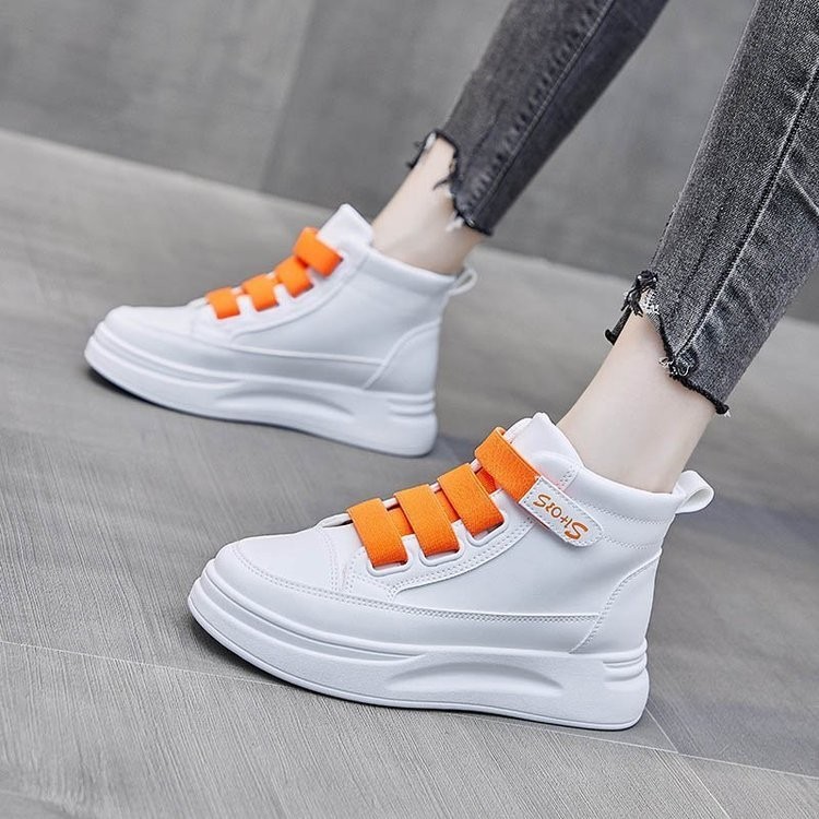 (image for) High-top sneaker with wide velcro straps and platform sole