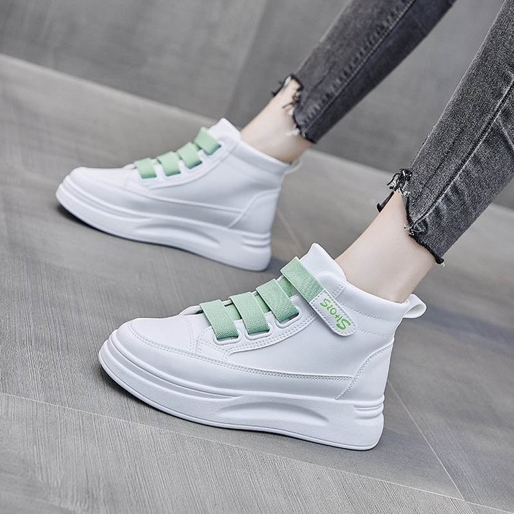 (image for) High-top sneaker with wide velcro straps and platform sole