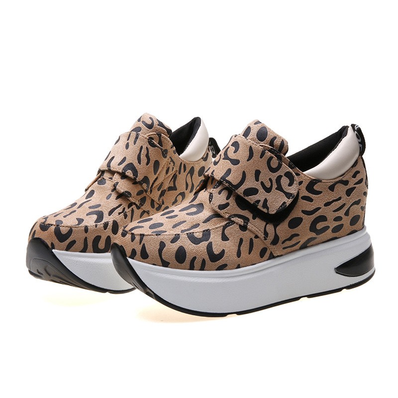 (image for) Platform sneaker with animal print and velcro strap