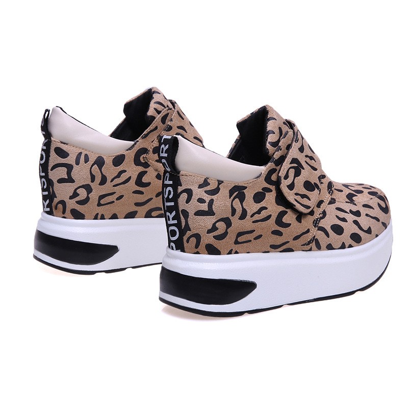 (image for) Platform sneaker with animal print and velcro strap