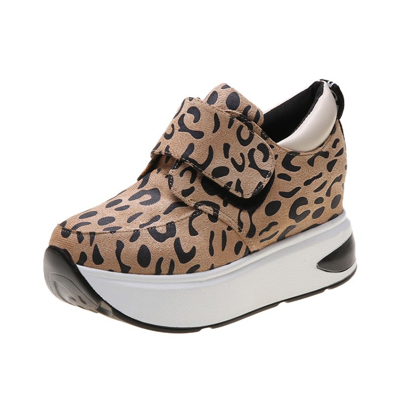 (image for) Platform sneaker with animal print and velcro strap