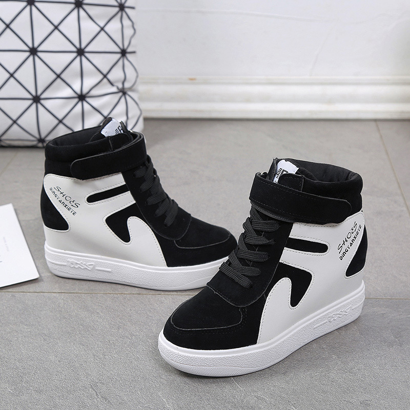 (image for) High-top platform sneakers with contrast panels