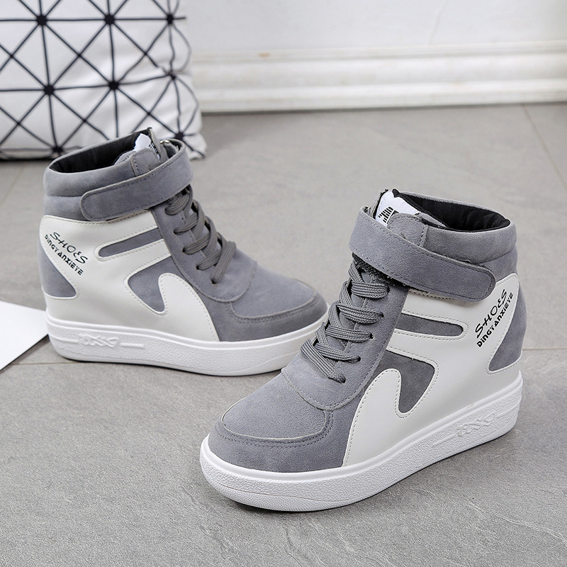 (image for) High-top platform sneakers with contrast panels