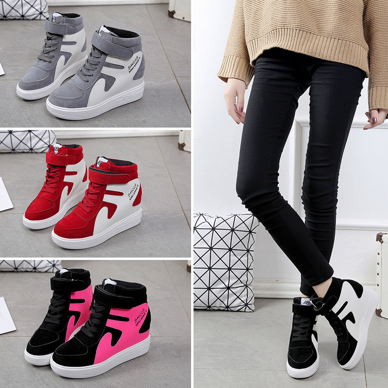(image for) High-top platform sneakers with contrast panels
