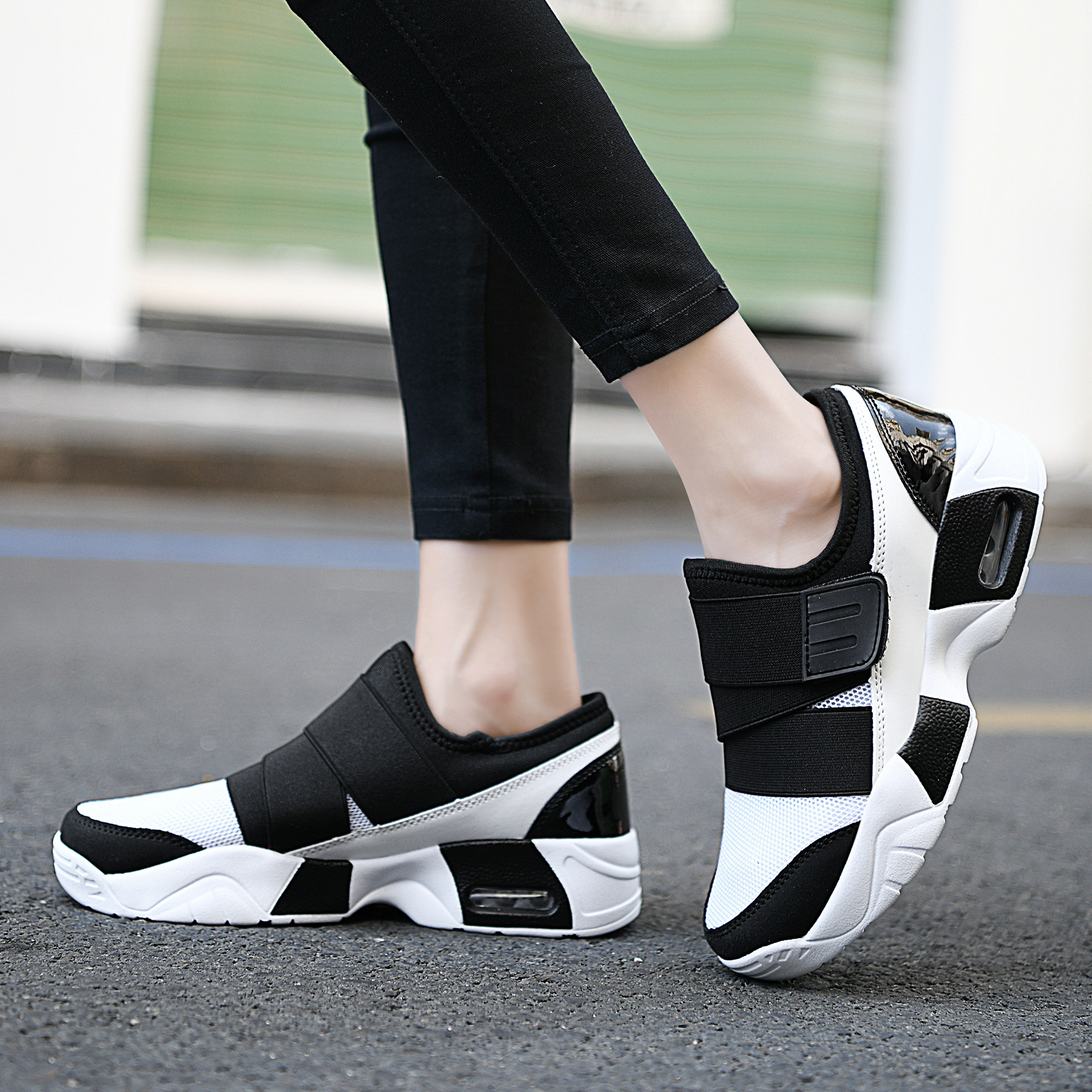 (image for) Slip-on sneaker with triple straps and chunky sole
