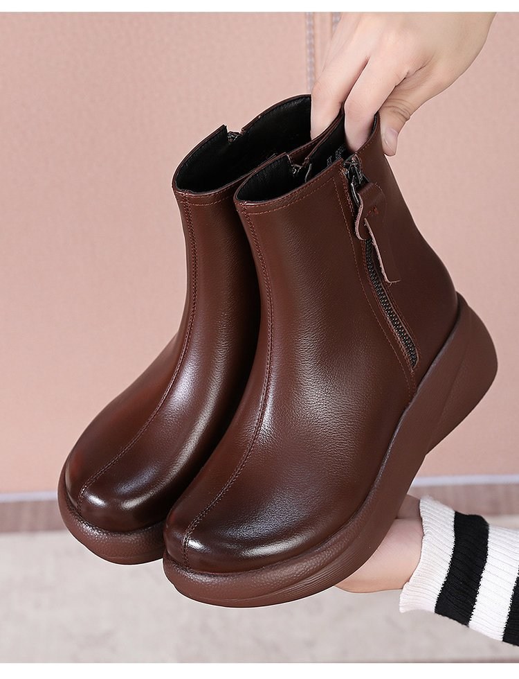 (imagen de) Botín urbano de caña media con cuña ligera y cremallera lateral