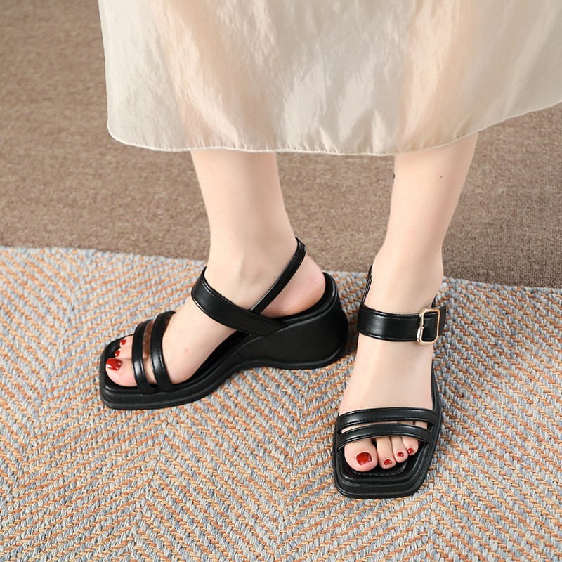 (image for) Double-buckle comfort sandal with a casual, easy retail look