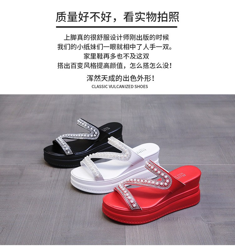 (image for) Platform slide sandal with embellished straps for display impact