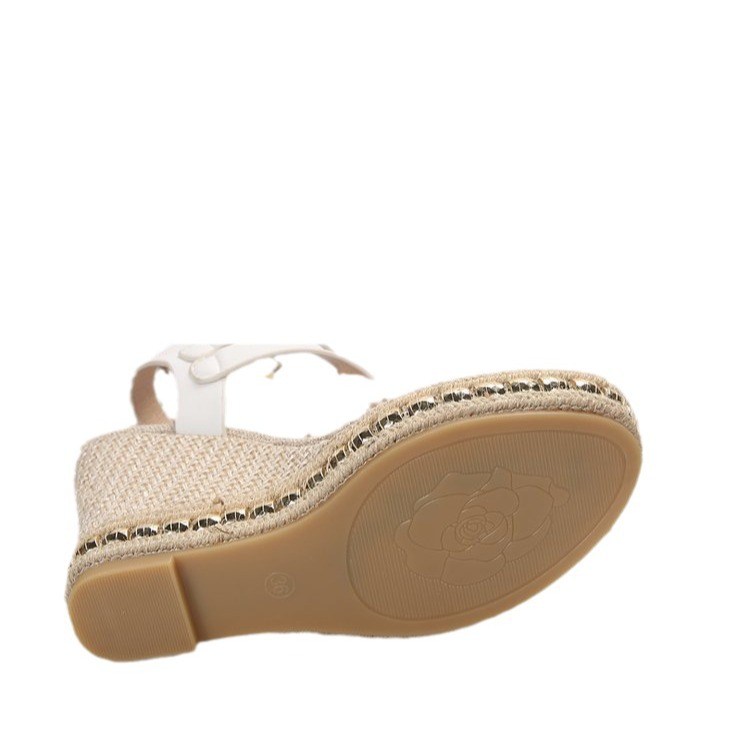 (image for) Cross‑strap espadrille wedge with ankle buckle
