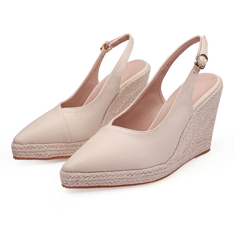 (image for) Women’s pointed-toe slingback espadrille wedge