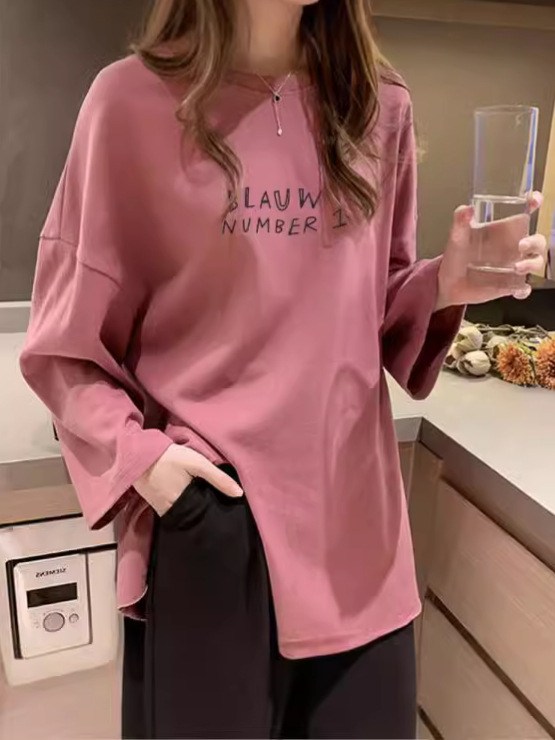 BLUSA DE MANGA LARGA holgada con estamp…