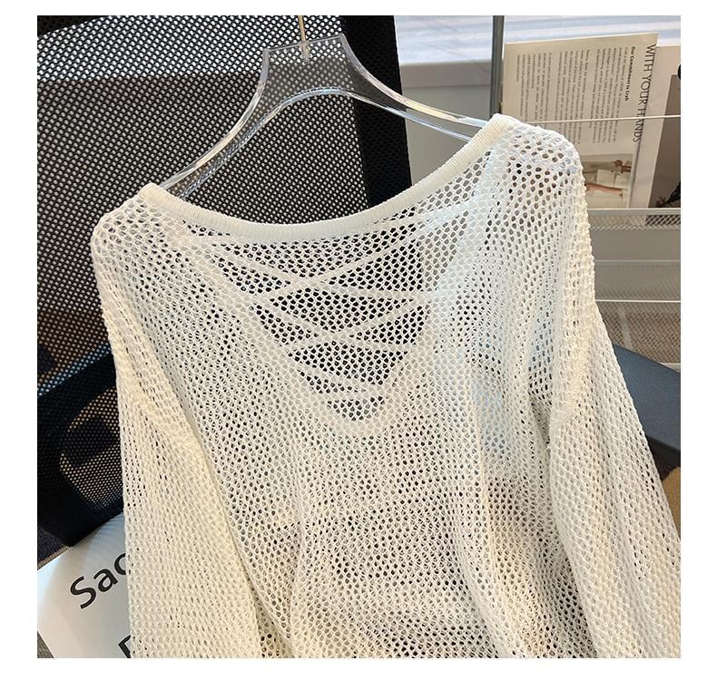 (image for) Open-knit sweater with criss-cross back detail